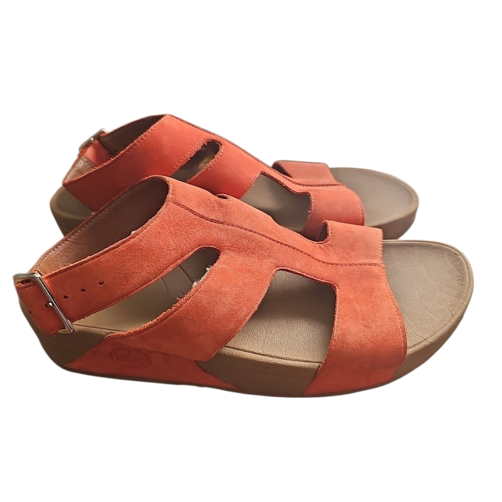Vionic ARENA Gladiator Women's Vibrant Orange Flame Suede Sandals Sz 8 SH444 - Picture 6 of 10